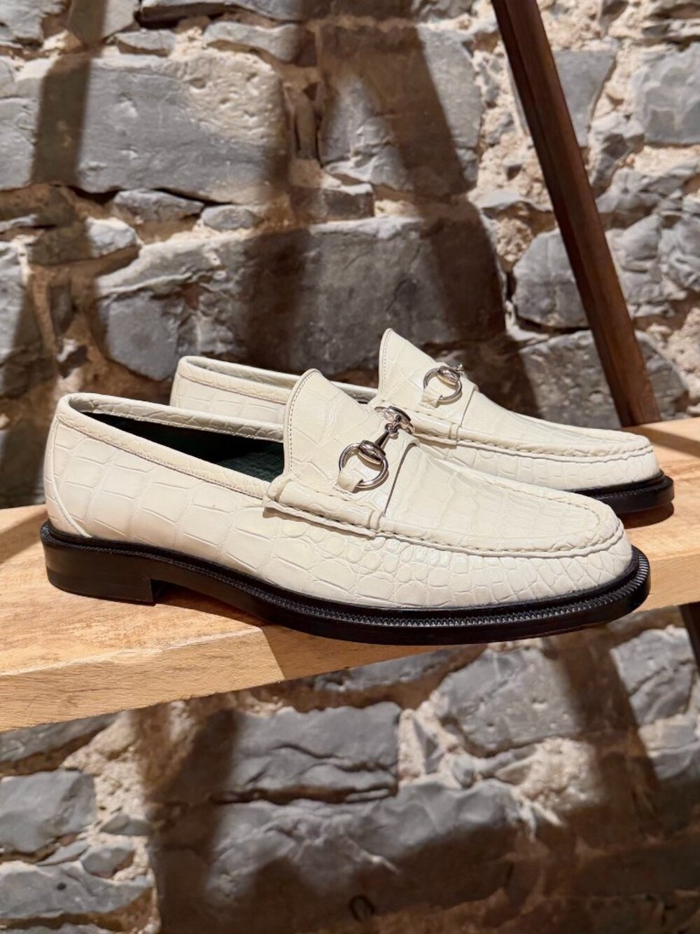 Gucci 1921 Collection Ivory Crocodile Horsebit Loafers